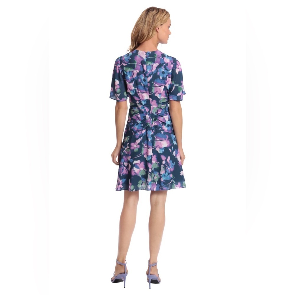 Donna Morgan Tie Dye Watercolor Sterling Dress Easter Modest Girly Floral 10 - Picture 4 of 13
